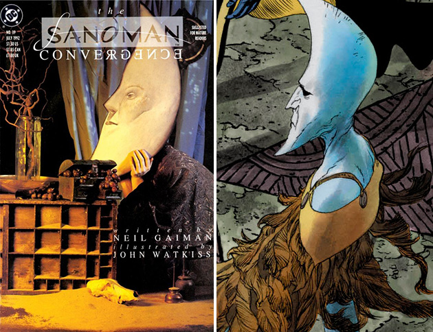 Uma homenagem subconsciente a Dave McKean, veterano artista das capas de Sandman, aparece na página quádrupla de William.