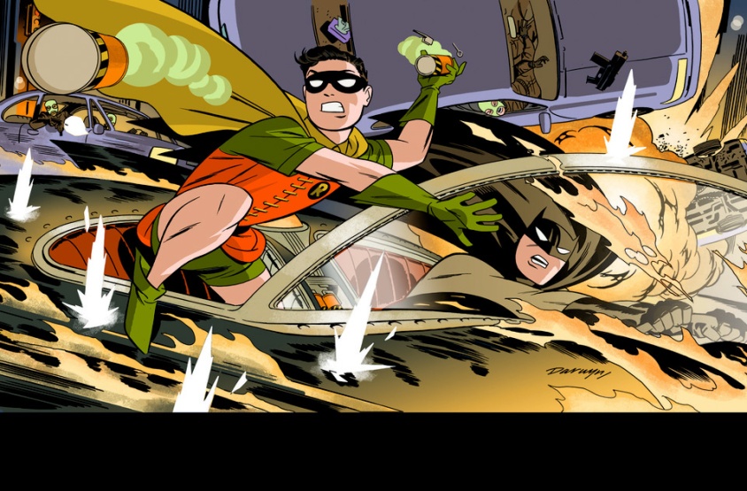 Batman & Robin #37 widescreen variant by Darwyn Cooke