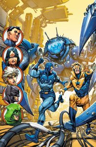 A volta do Besouro Azul e Gladiador dourado pré-Novos 52 em Justice League 3000 #12