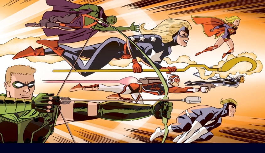 Justice League United #7 widescreen variant by Darwyn Cooke