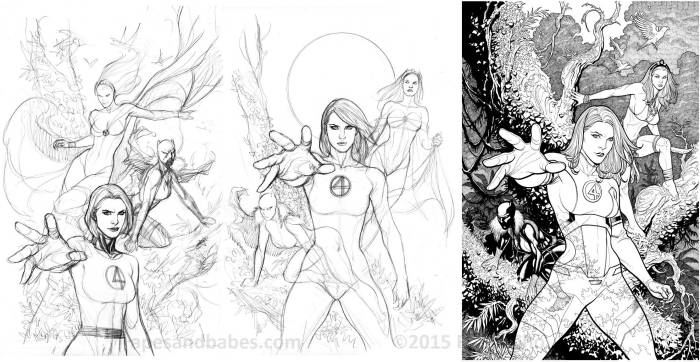 fantastic four 608 creative process by frank cho
