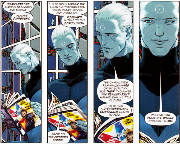multiversity captain atom explaining the nature of comics